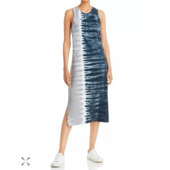 Rails Womens Tie Dye Print Tank Midi Dress Grey Blue Black Cotton Small Beach - Picture 2 of 9
